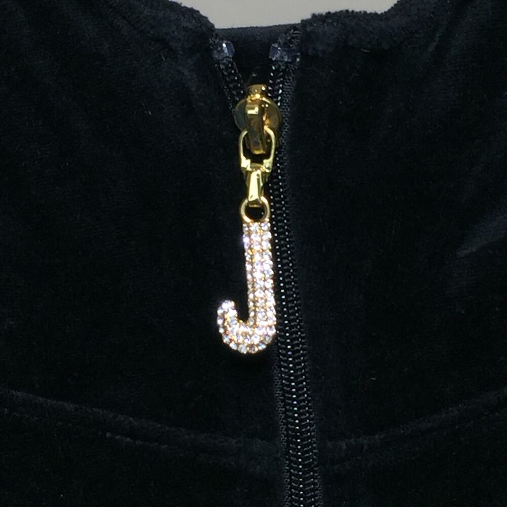 Juicy Couture Velour Rhinestone J Zip Tracksuit Hoodie XL - Picture 3 of 8